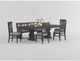 Mazin Furniture Arasina Distressed Dark Pewter Dining Table-4