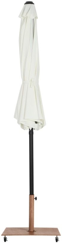 Meridian Furniture Fiji Matte Black/Teak/White Aluminum Outdoor Patio Umbrella and Base-1
