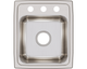Elkay Lustertone® Lustrous Satin 15" x 17" 3-Hole Single Bowl Drop-in Bar Sink-1