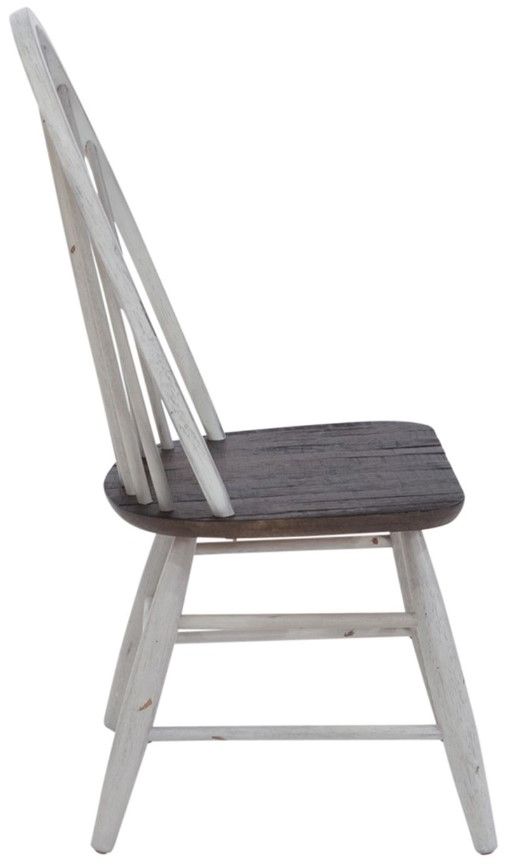 Liberty Furniture Farmhouse Brown/White Windsor Back Side Chair-3