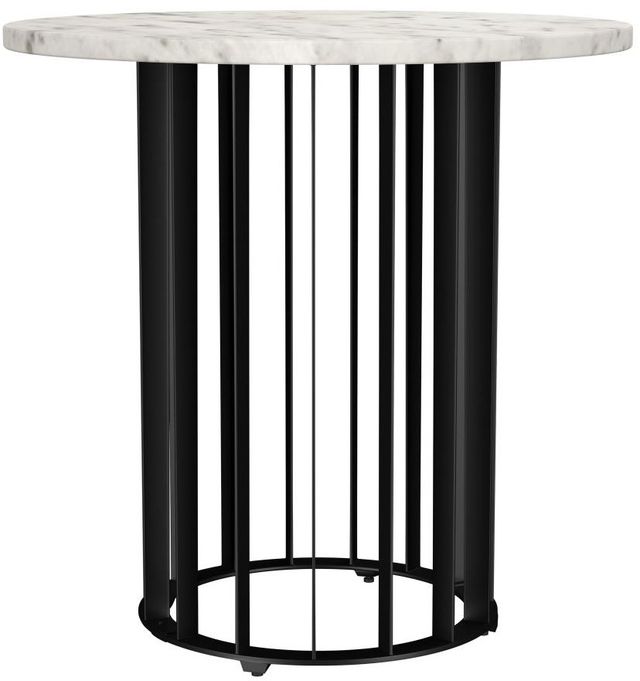 Coaster® Haven White End Table with Black Base-0