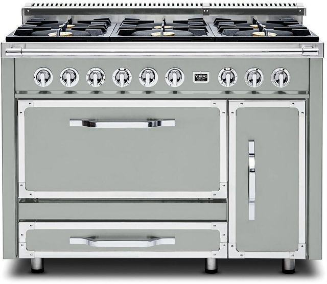 Viking® Tuscany 48" Arctic Grey Dual Fuel Pro-Style Dual Fuel Natural Gas Range-0