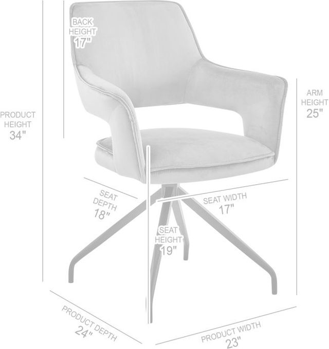 Armen Living Hadley Blue/Matte Black Dining Arm Chair-3