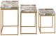 Crestview Collection Torrento 3-Piece White Nesting Table Set with Gold Base-2