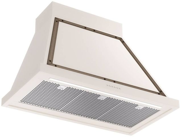 Ilve® Nostalgie II Noblesse 36" Antique White Wall Mounted Range Hood with Burnished Trim-1