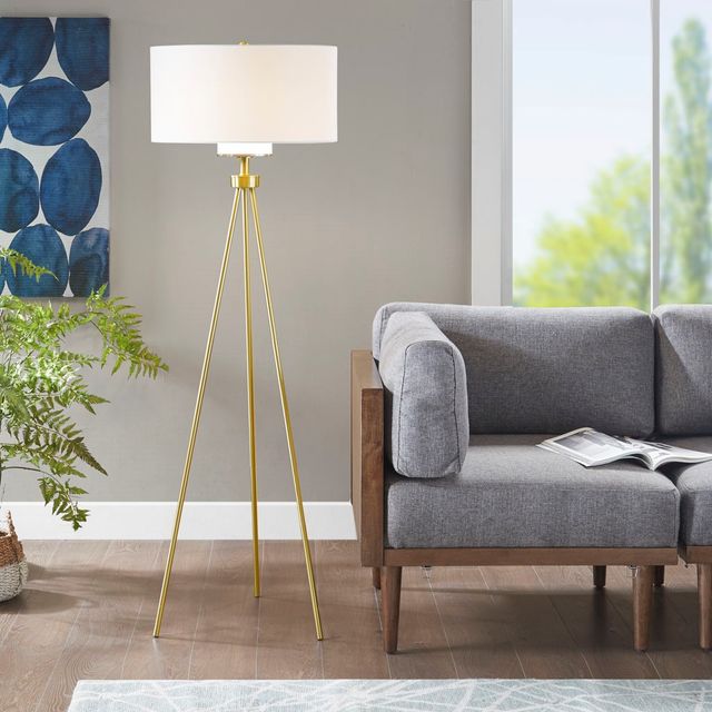 Olliix by INK+IVY Gold Pacific Tripod Floor Lamp-4