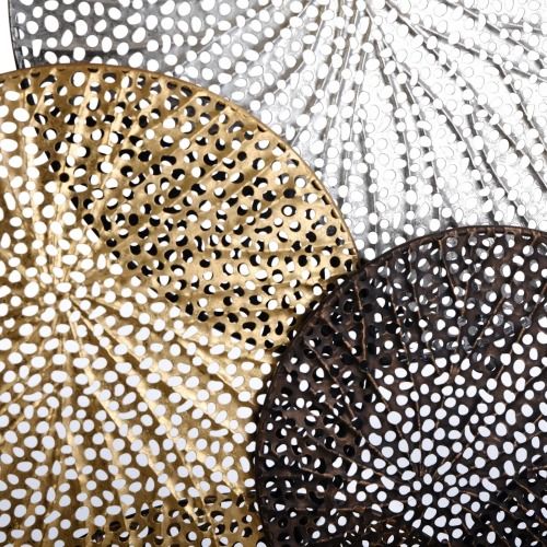 Harp & Finial® Sahara Gold/Iron/Silver Metal Art Disk Wall Sculpture-4