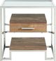 Elements International Matrix Light Walnut Square Storage End Table-0