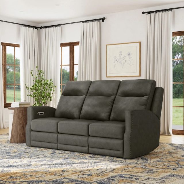 Flexsteel® Maxwell Cinder Power Reclining Sofa with Power Headrests and Lumbar-1
