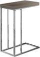 Monarch Specialties Inc. Dark Taupe Accent Table with Chrome Metal Base-0