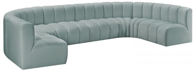 Meridian Furniture Arc 8-Piece Mint Green Vegan Leather Sectional-0