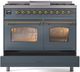 Ilve® Nostalgie II Series 40" Blue Grey Pro Style Dual Fuel Range-4