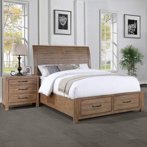 Winners Only® Andria Brown Queen Sleigh Storage Bed-1