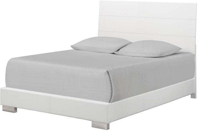 Coaster® Felicity 6-Piece Glossy White King Bedroom Set-1