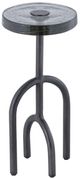 Currey & Company Grove Clear Drinks Table with Black Nickel Base-0