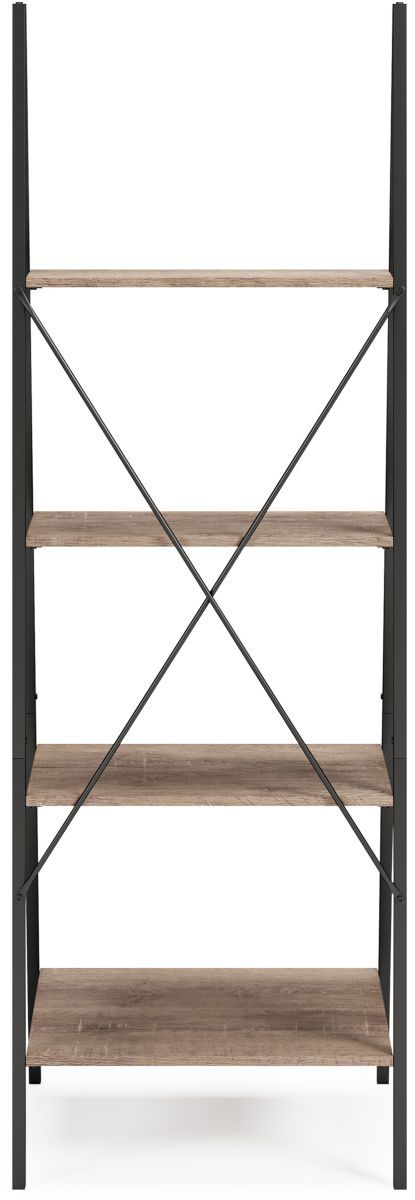 Signature Design by Ashley® Bertmond 71" Light Brown/Black Bookcase Shelves-2