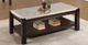 Mazin Furniture Festus Dark Cherry Cocktail Table with Taupe Marble Top -1