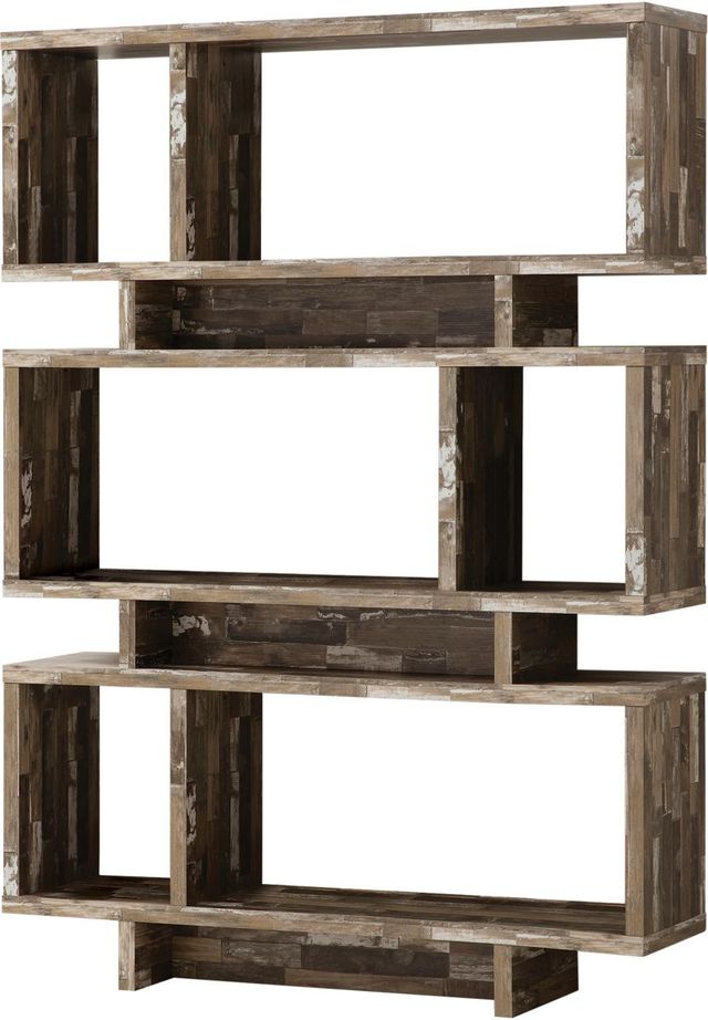 Coaster® Reid Salvaged Cabin 3-Tier Geometric Bookcase-0