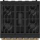 Thor Kitchen Gordon Ramsay Collection 30" Black Pro Style Gas Range with Precision Knob Control and Bronze Trim-5