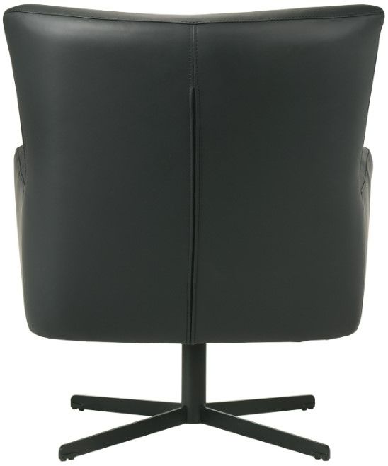 New Classic® Home Furnishings Acadia Black Leather Swivel Chair-4