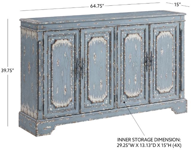 Coast2Coast Home™ Judith Cabot Aged Blue/Cream Media Credenza-2