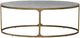 Signature Design by Ashley® Korajane Glass Top Oval Cocktail Table with Antique Gold Base-1