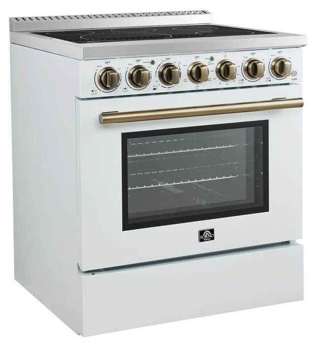 FORNO® Paolo 30" White Pro Style Electric Range-1