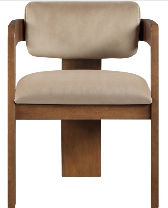 Meridian Furniture Sacha Beige/Brown Velvet Dining Chair-1