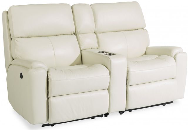 Flexsteel® Rio White Power Reclining Loveseat with Console-0