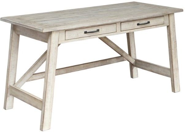 Signature Design by Ashley® Carynhurst 3-Piece Whitewash Home Office Desk Set-2