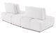 Furniture of America® Stavanger White Curved 2-Seater with Ottoman-3