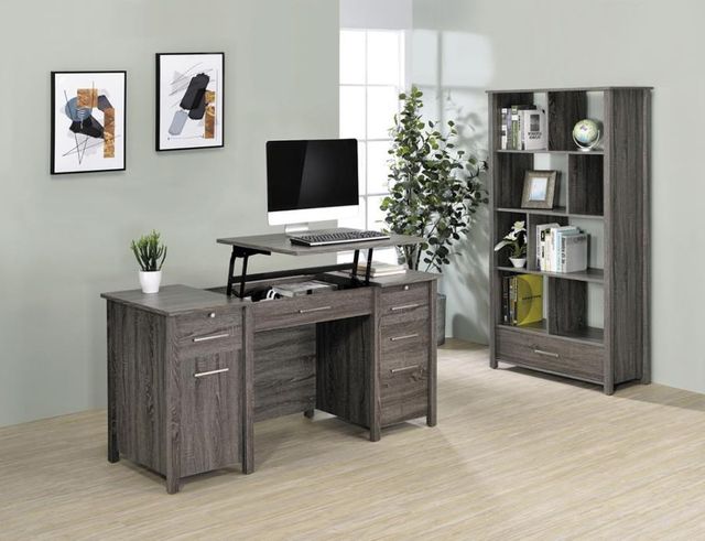 Coaster® Dylan Weathered Grey Lift Top Office Desk-9