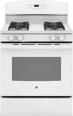 GE® 30" White Freestanding Gas Range