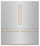 ZLINE Autograph Edition 72 in. 39.6 Cu. Ft. Stainless Steel Built In French Door Refrigerator with Graphite Gray Interior and Champagne Bronze Accents-0