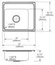 Elkay Lustertone® Classic Lustrous Satin Stainless Steel 22" x 20" x 7" Single Bowl Drop-in Classroom ADA Sink-1