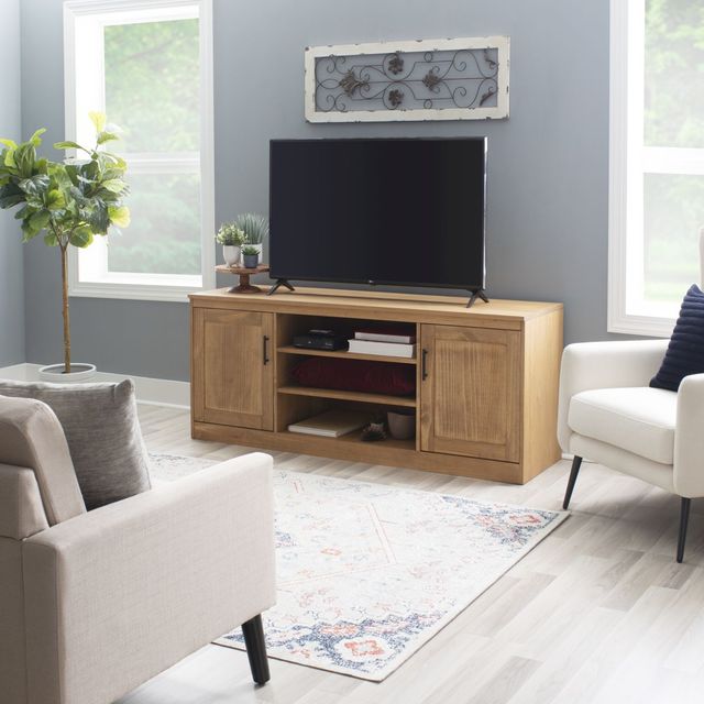 Linon Victor Matte Maple TV Stand-3