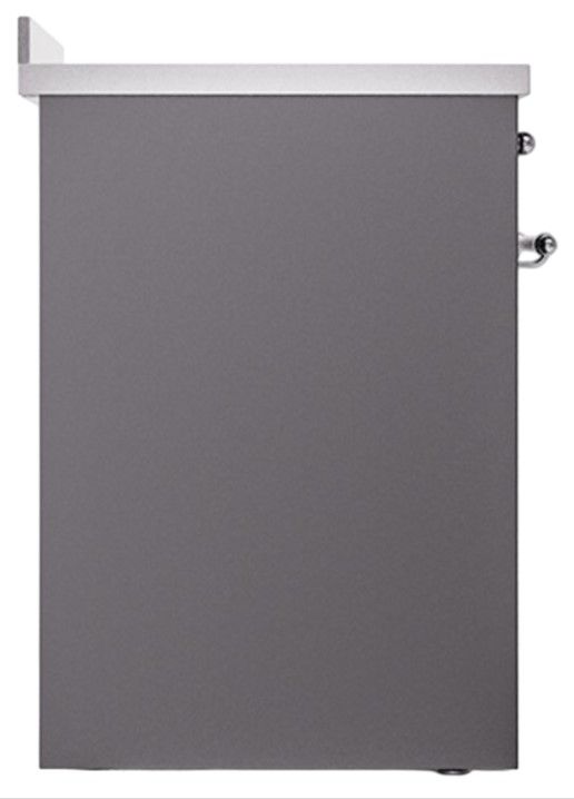 Ilve® Nostalgie II Noblesse 30'' Graphite Matte Pro Style Induction Range with Chrome Trim-2