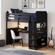 Elements International Ridgemont Black with Grain Youth Loft Bunk Bed-1