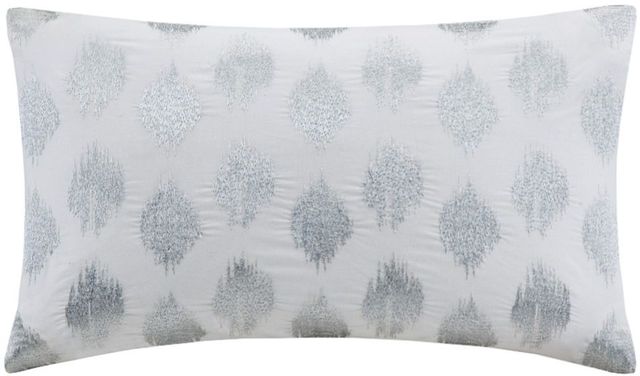 Olliix by INK+IVY Silver Nadia Dot Embroidered Oblong Pillow-0