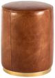 Nest Home Collections Brass Plating/Brown Small Pouf-2