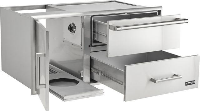 Coyote® 42" Outdoor Living Stainless Steel Warming Drawer And Access Doors-3