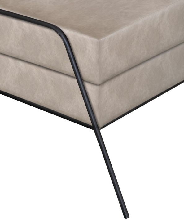 International Furniture Direct Tyne Black/Ivory Ottoman-2