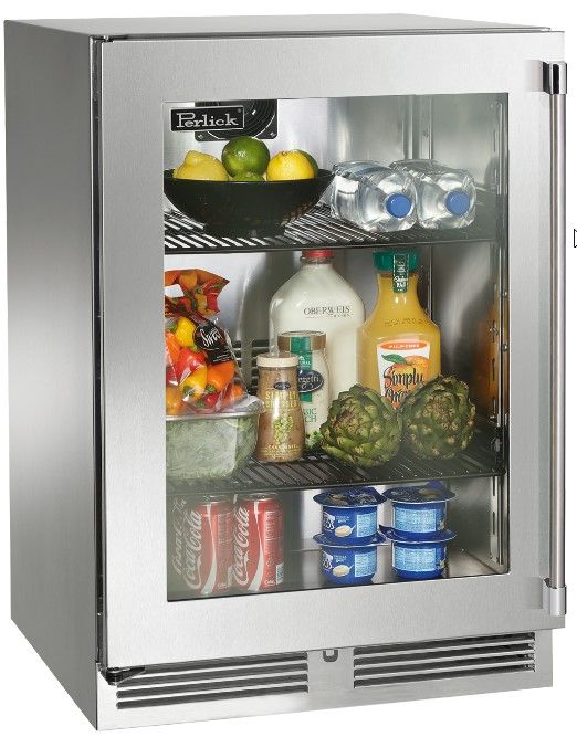 Perlick® Marine Signature Series Stainless Steel 24" Glass Door Refrigerator-0