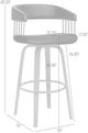 Armen Living Topanga Gray/Walnut Swivel Bar Stool-2