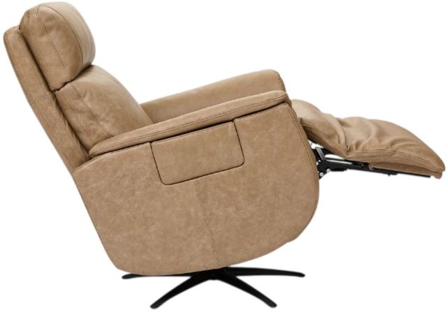 Flexsteel® Cove Dune Leather Power Swivel Recliner with Power Headrest, and Lumbar-1