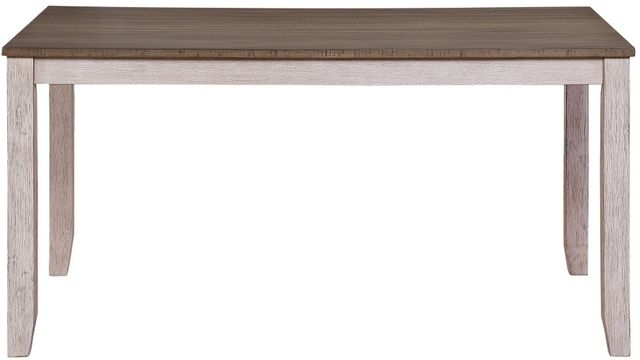 Mazin Furniture Ithaca Grayish White Dining Table with Brown Tabletop -1