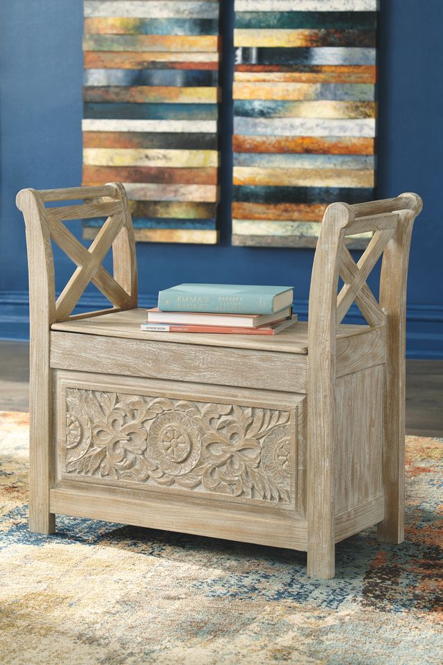 Signature Design by Ashley® Fossil Ridge Whitewash Accent Bench-1