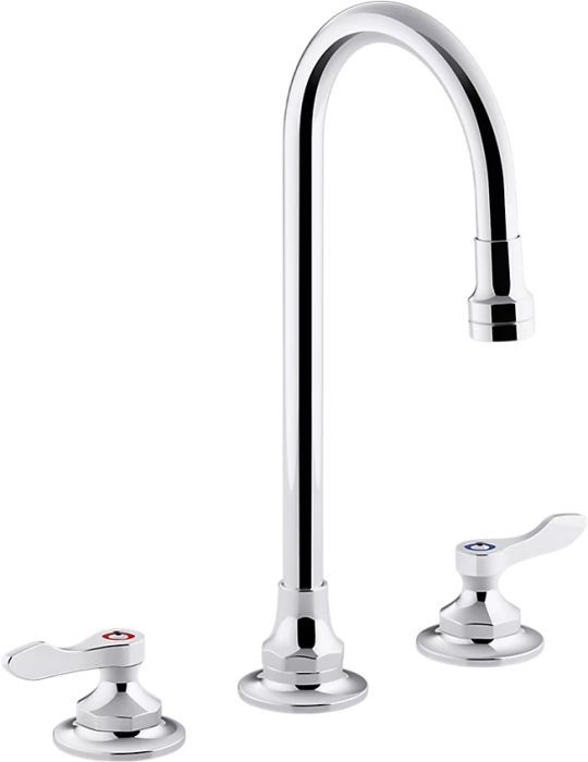 KOHLER® Triton® Bowe® Polished Chrome Widespread Bathroom Sink Faucet with Aerated Flow, Gooseneck Spout and Lever Handles, 1.0 Gpm-0