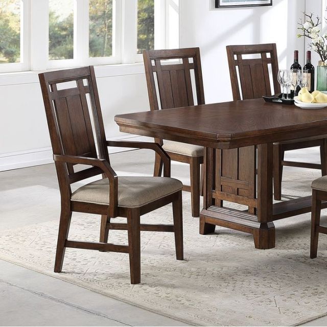 Winners Only® Kentwood Brown/Gray Upholstered Dining Arm Chair-1