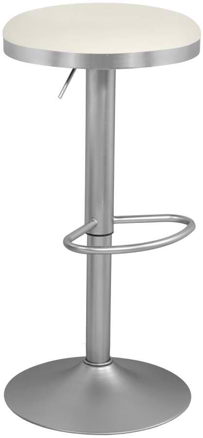 Meridian Furniture Brody Brushed Chrome/White Adjustable Stool-0